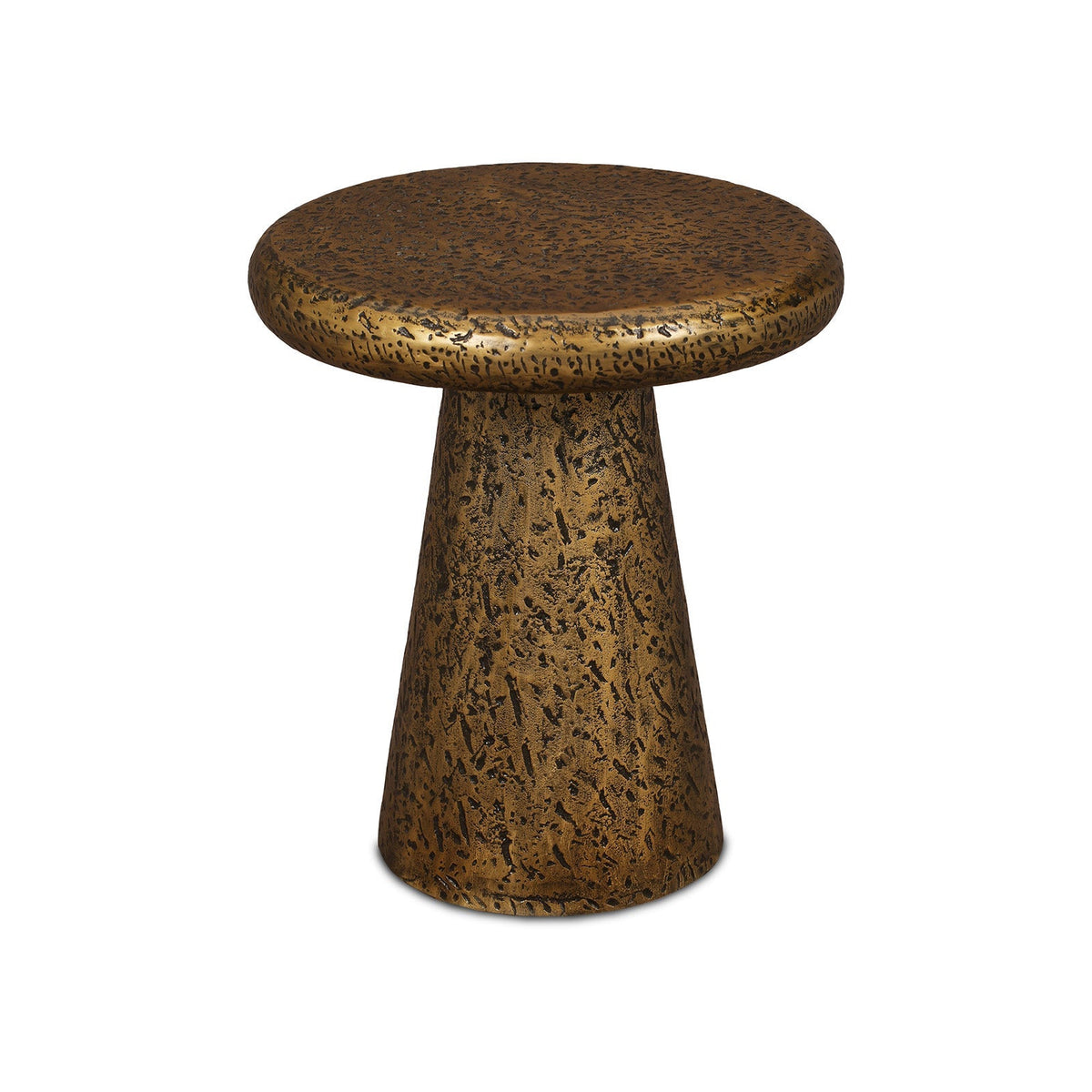 Cotto Side Table - Textured Antique Brass