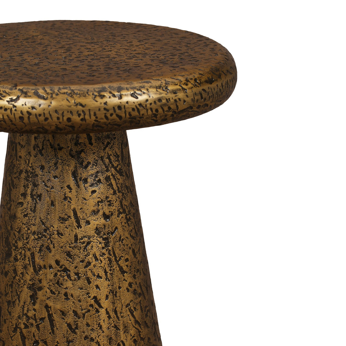 Cotto Side Table - Textured Antique Brass