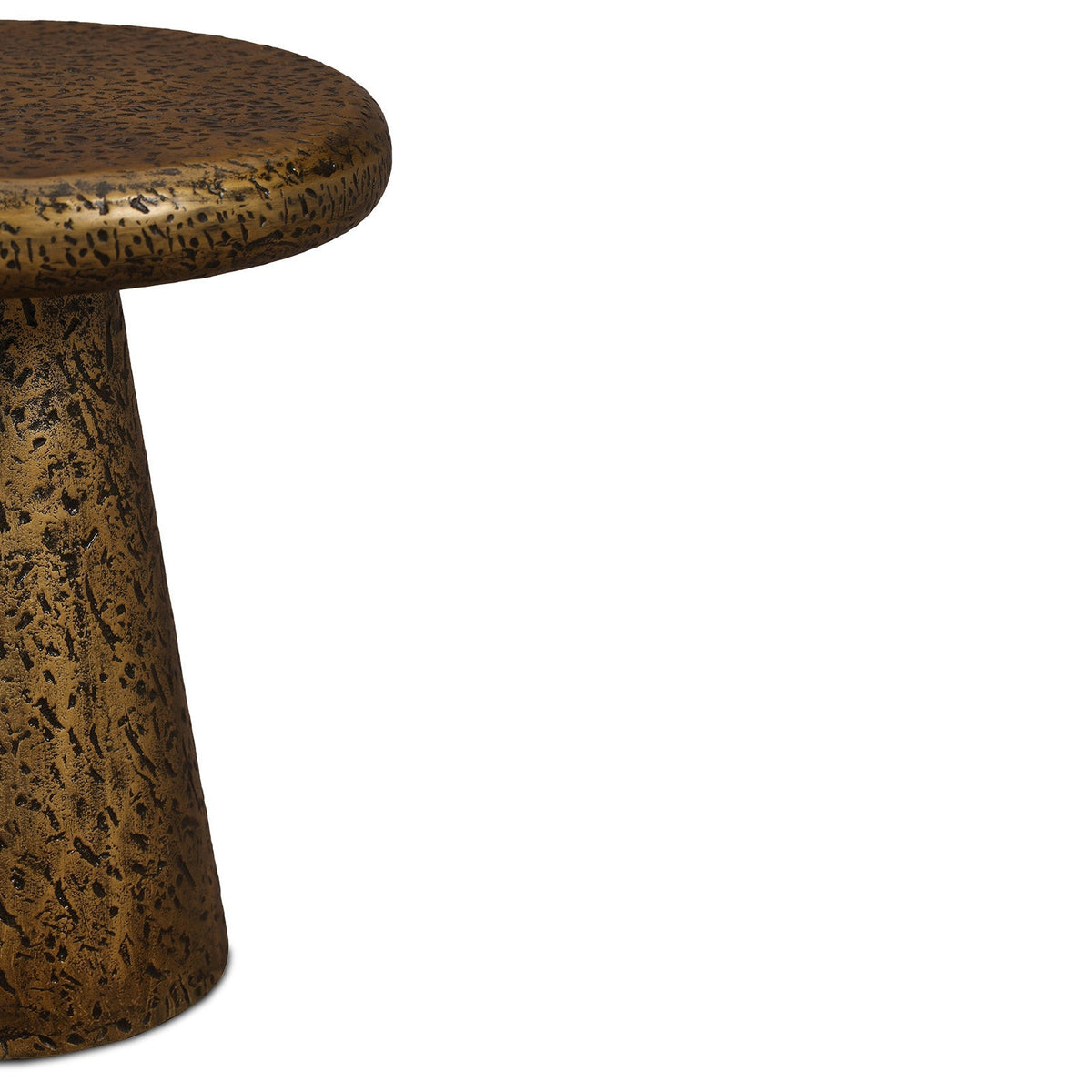 Cotto Side Table - Textured Antique Brass