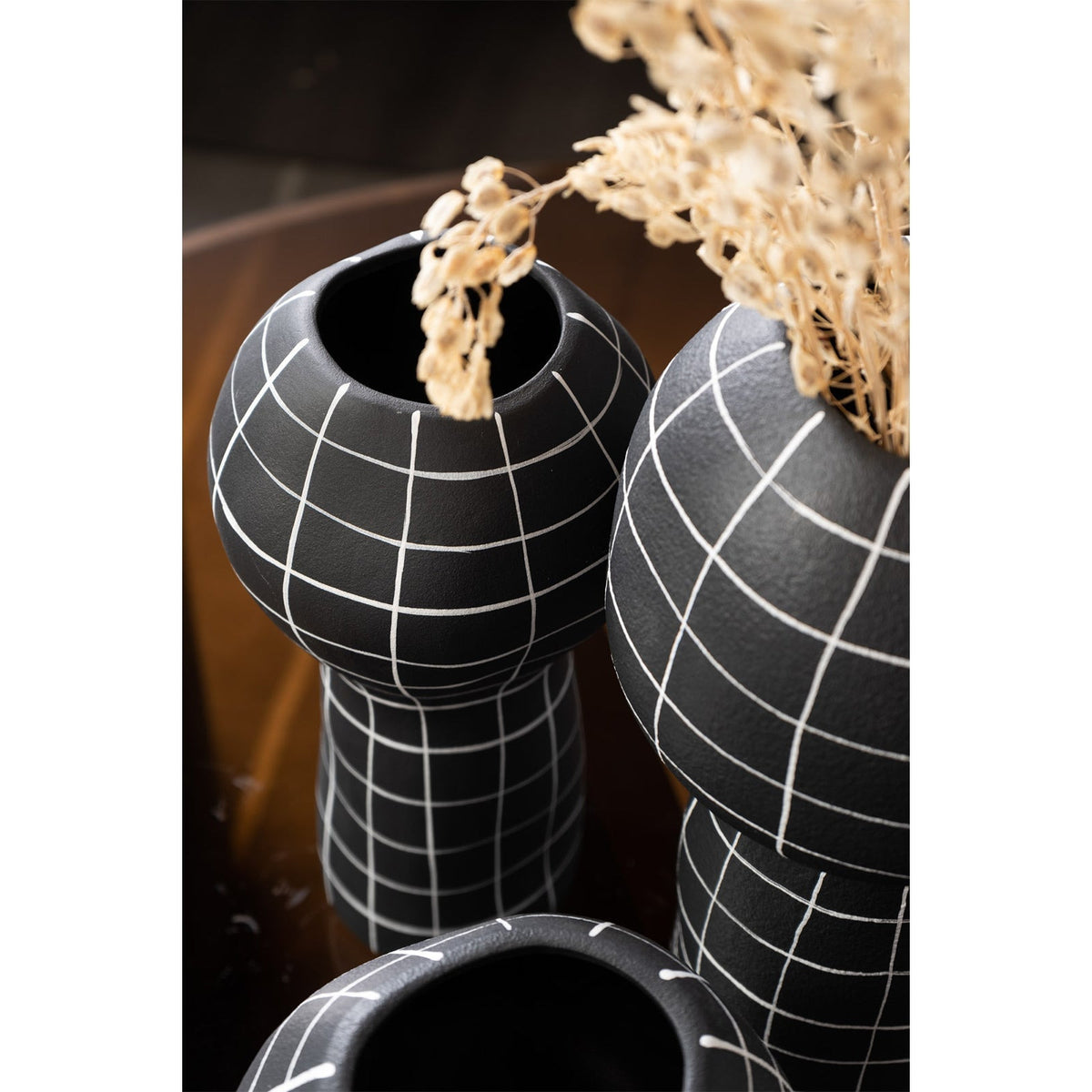 Lynton Small Vase - Black and White Ceramic