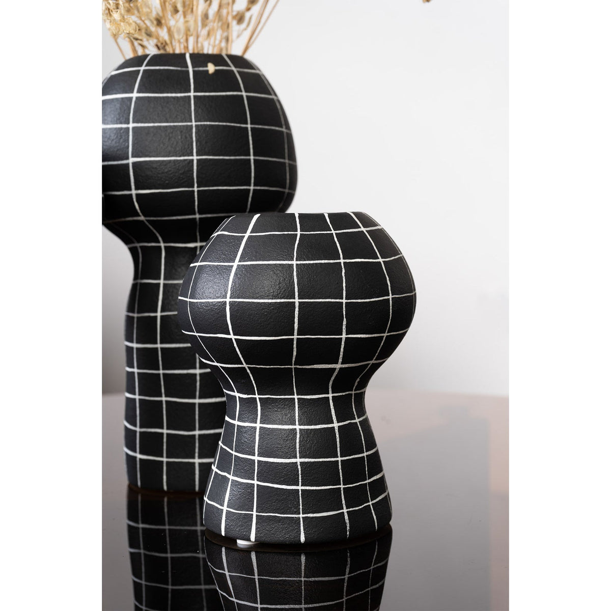 Lynton Large Vase - Black and White Ceramic