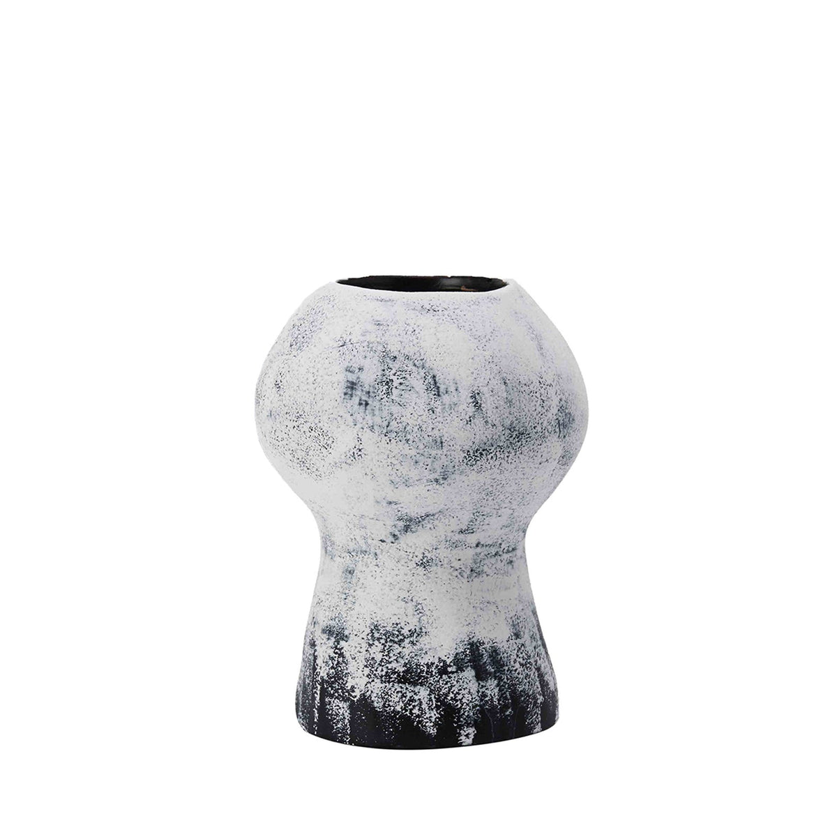 Lynton I Vase Small - Black and White Gradient