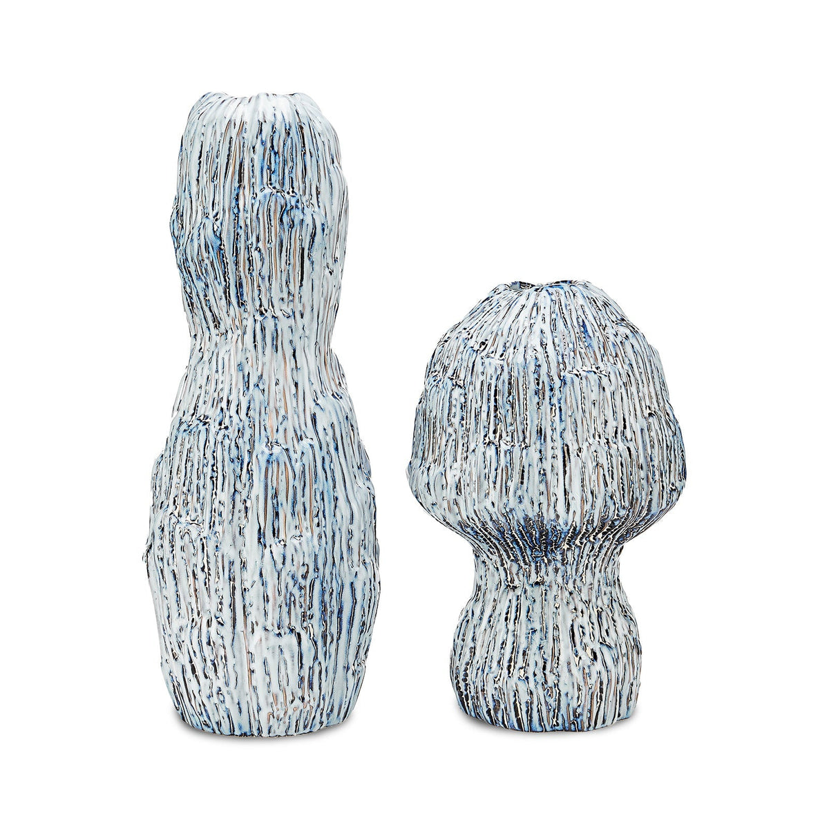Lennon Large Ceramic Vase - White and Blue