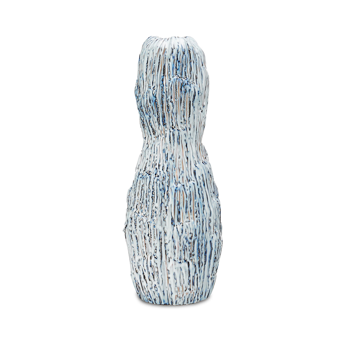 Lennon Large Ceramic Vase - White and Blue
