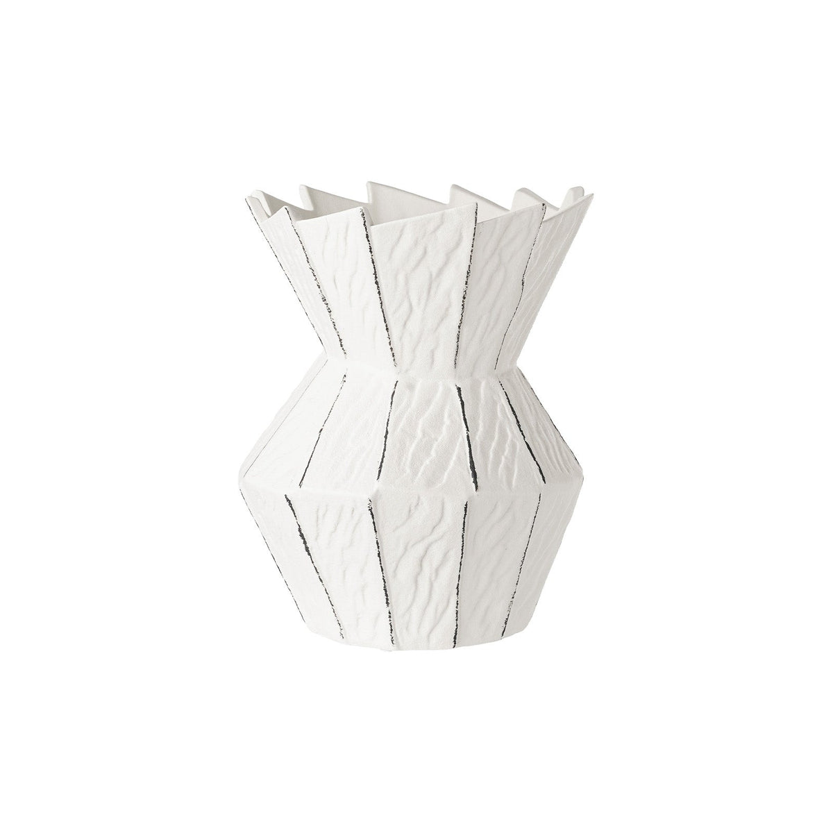 Cresta Vase - White Ceramic