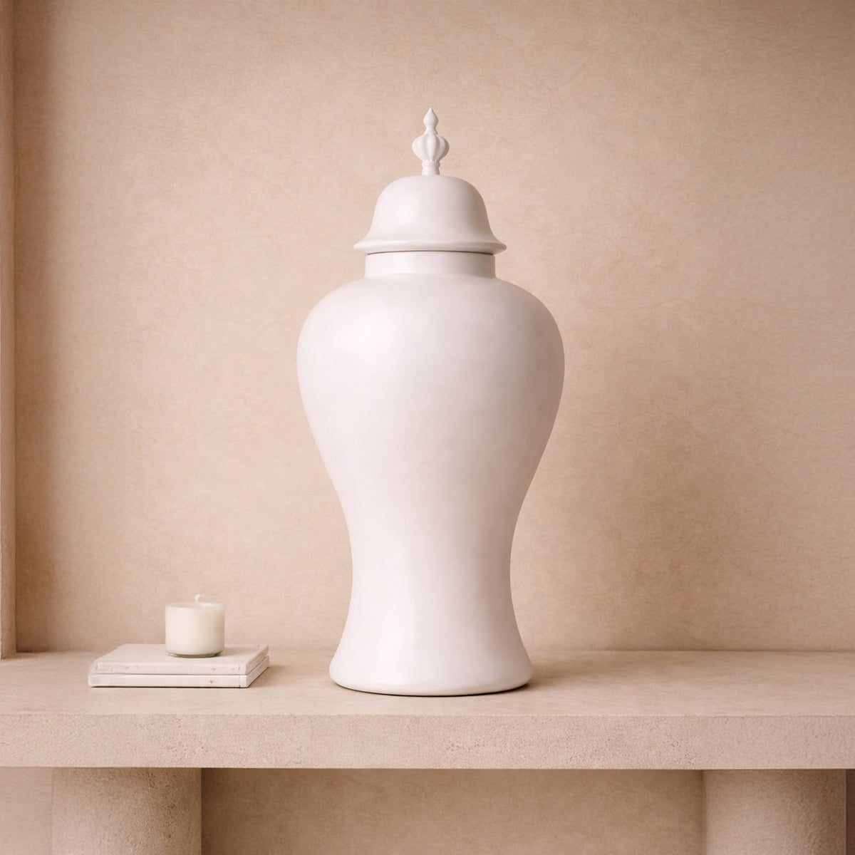 Thaleia Vase - White Satin Ceramic
