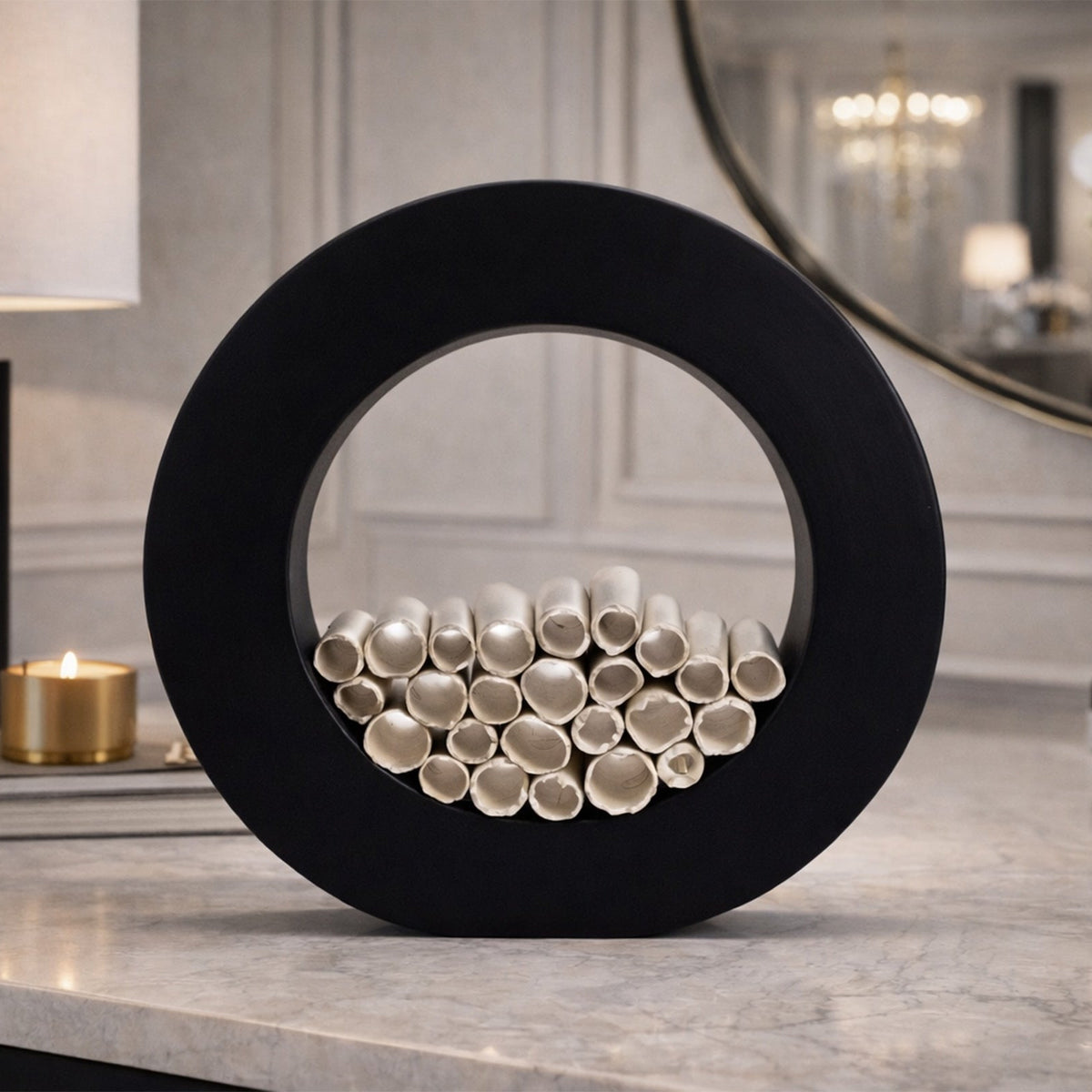 Nerossa Sculpture - Chalky Ivory Ceramic