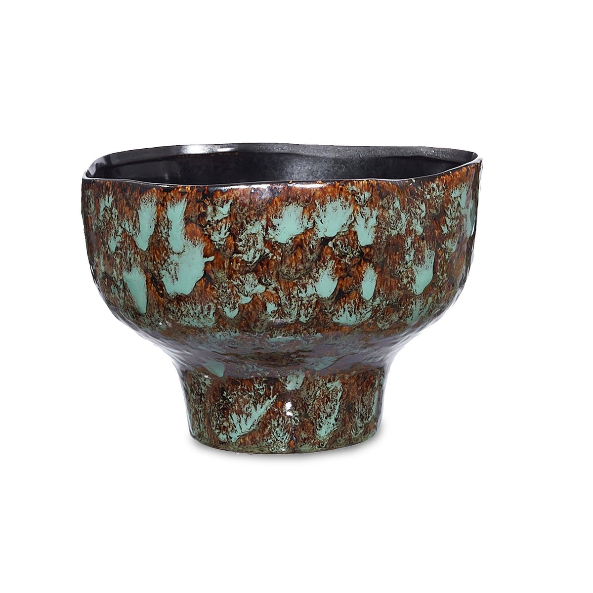 Lamira Bowl - Brown/Turquoise Glazed Ceramic
