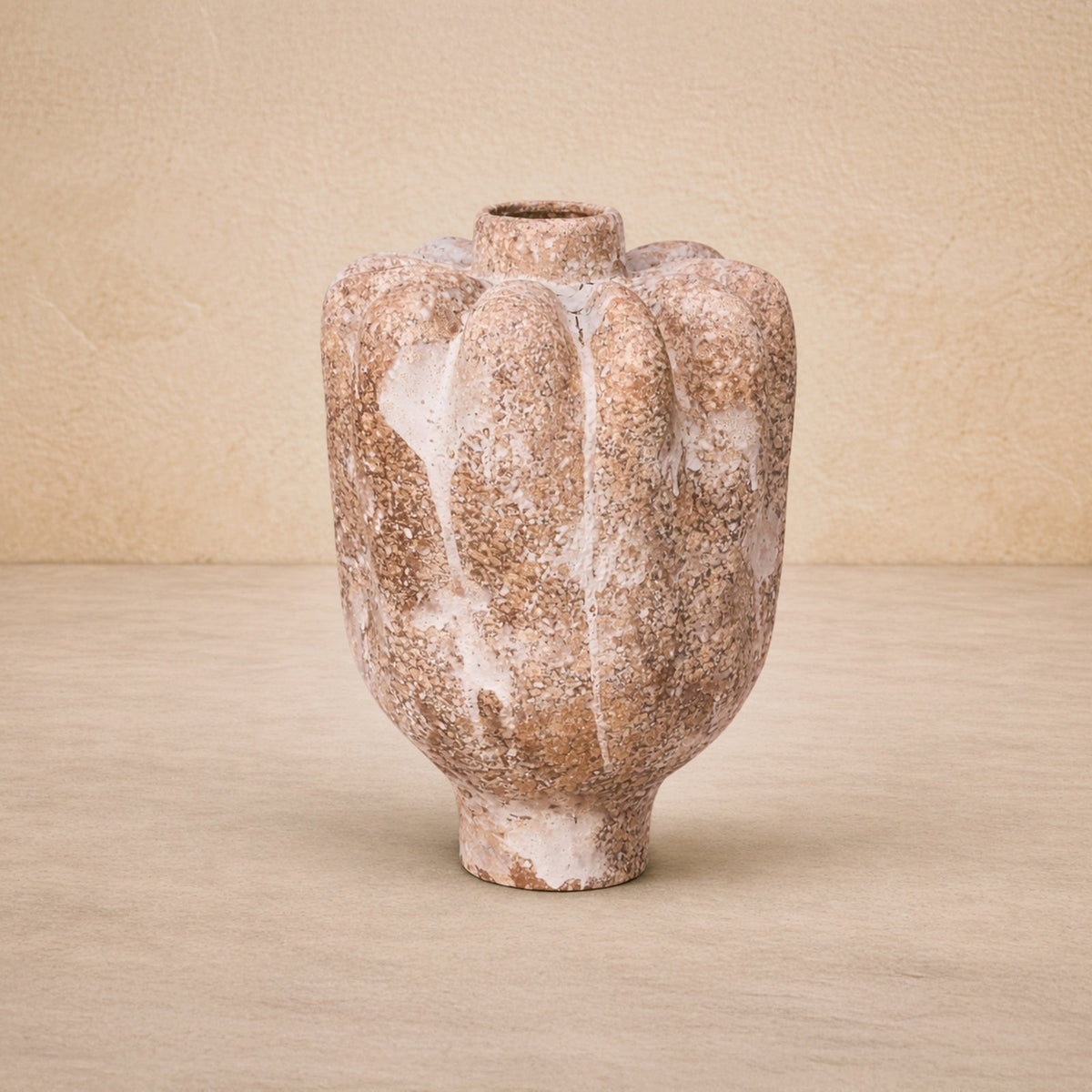 Sorello Vase - Brown White Ceramic