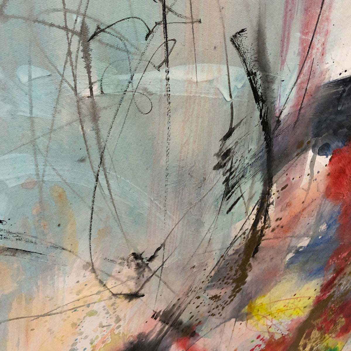 Rhapsody Oil Painting - Hand Painted/White Wood Frame