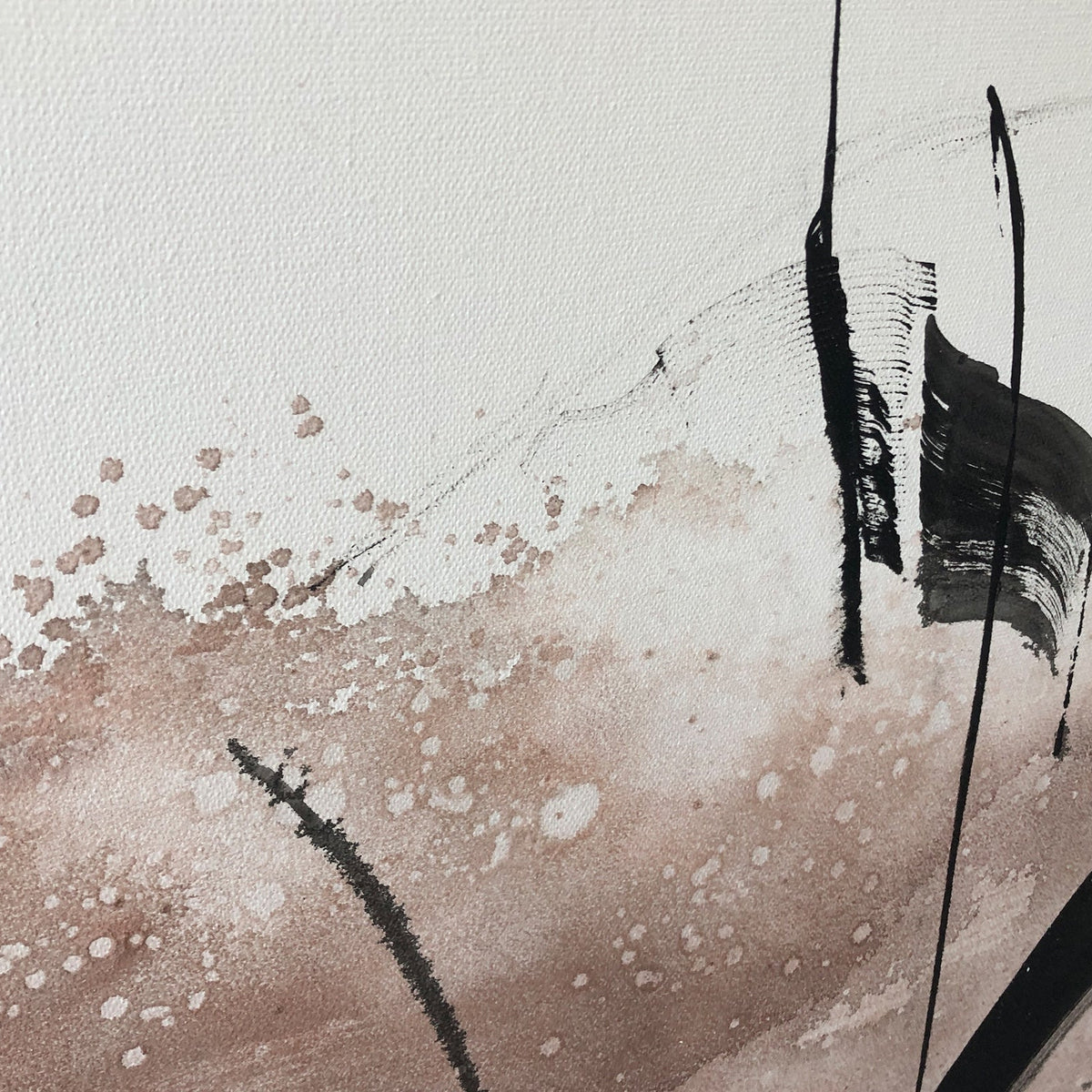 Monochord Oil Painting - Hand Painted/White Wood Frame