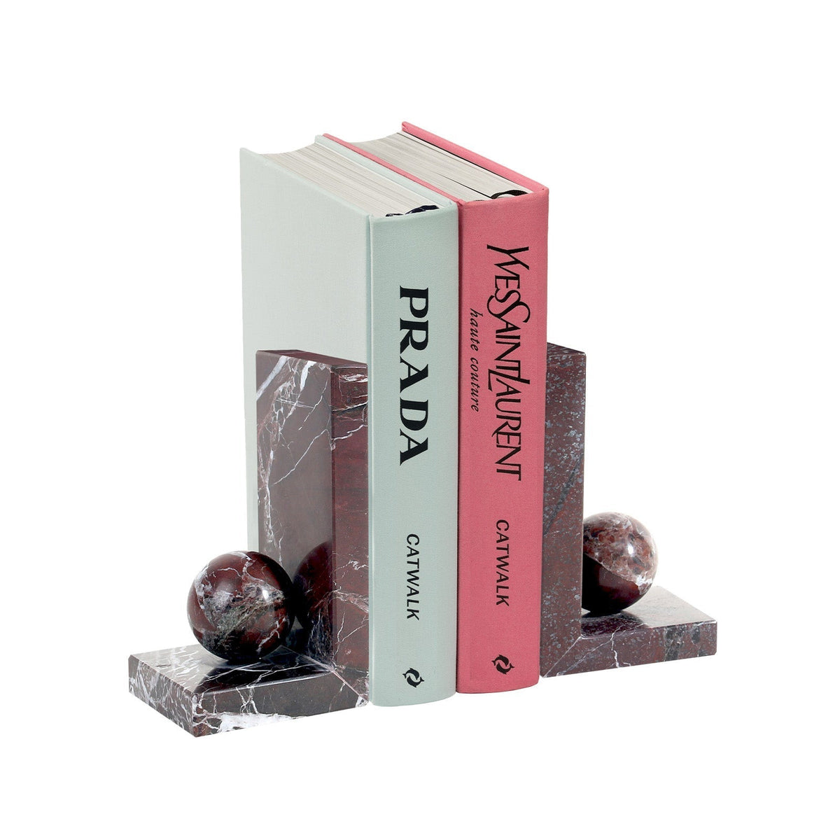 Ebury Bookends - Rojo Levante Marble