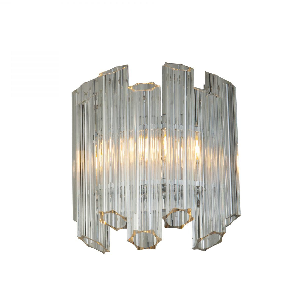 Quartz Wall Light - Crystal Glass, Polished Nickel