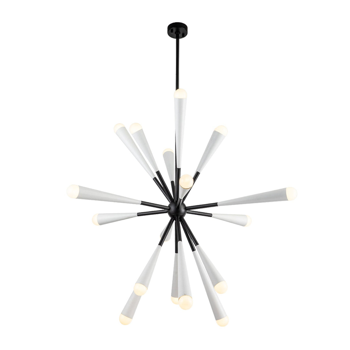 Pheonix Pendant Lamp - Matt White Steel, White Glass