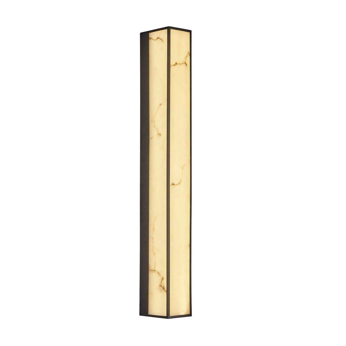 Stripe Wall Light - Matt Black, Iron and Faux Alabaster