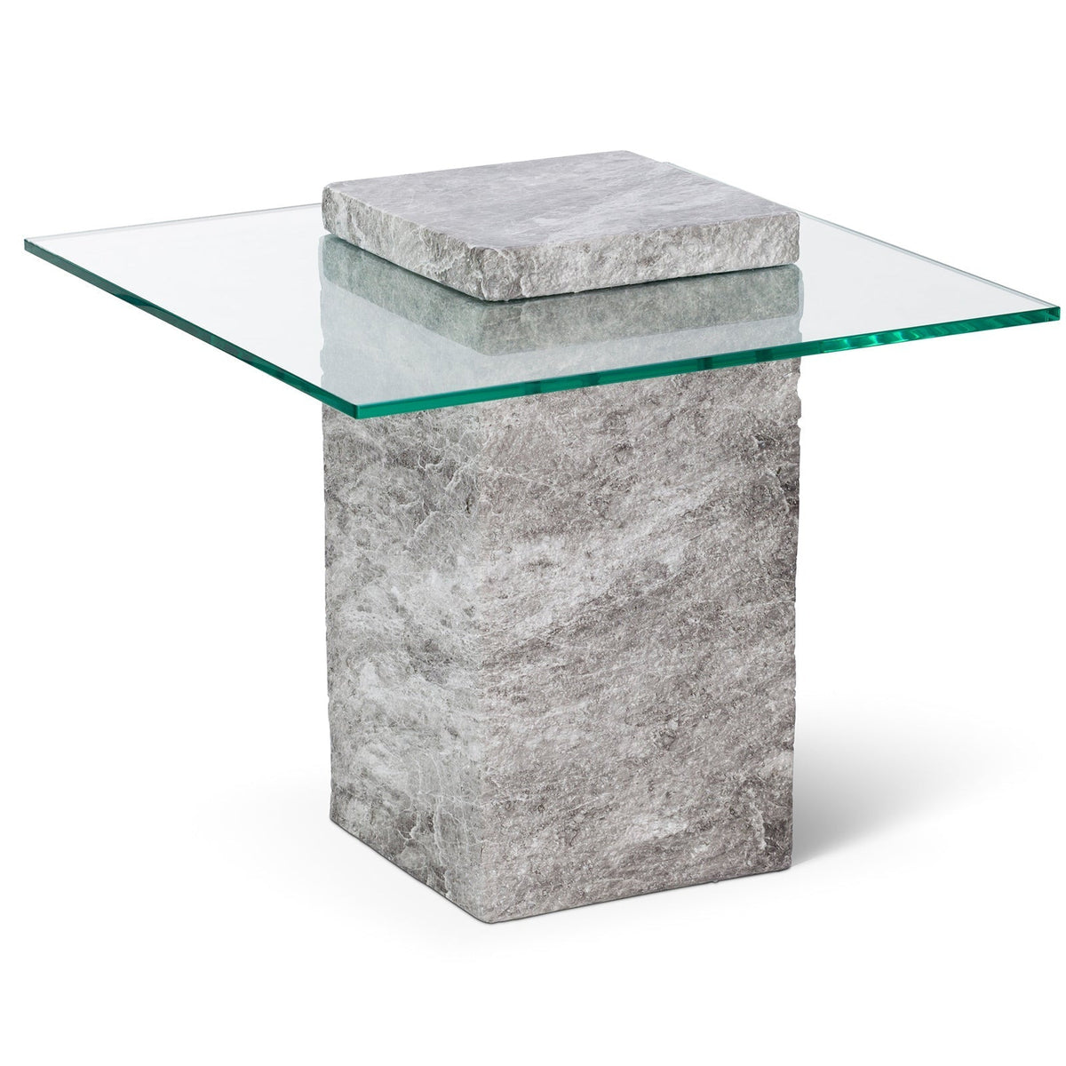 Rock Side Table - Grey Faux Marble