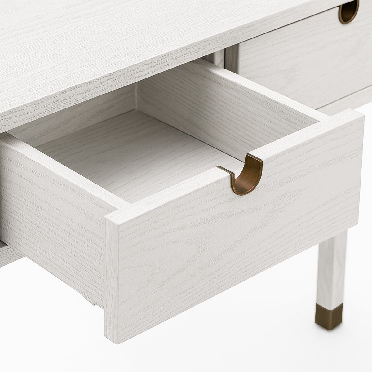 Alcudia Dressing Table - Ivory Brushed/Antique Brass
