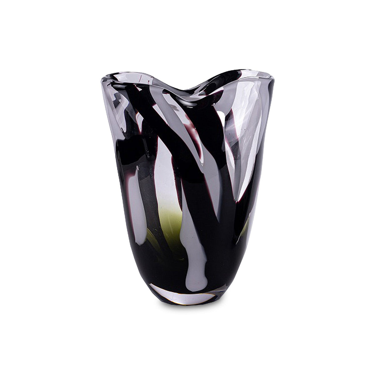 Natasha Glass Vase - Black and Grey