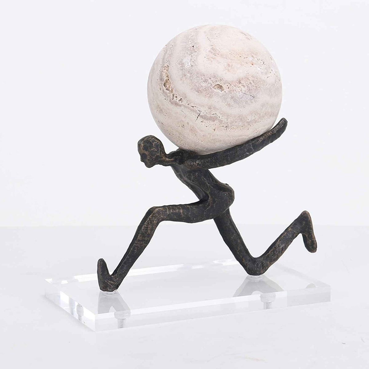 Chasing Balance Sculpture - Dark Bronze & Beige