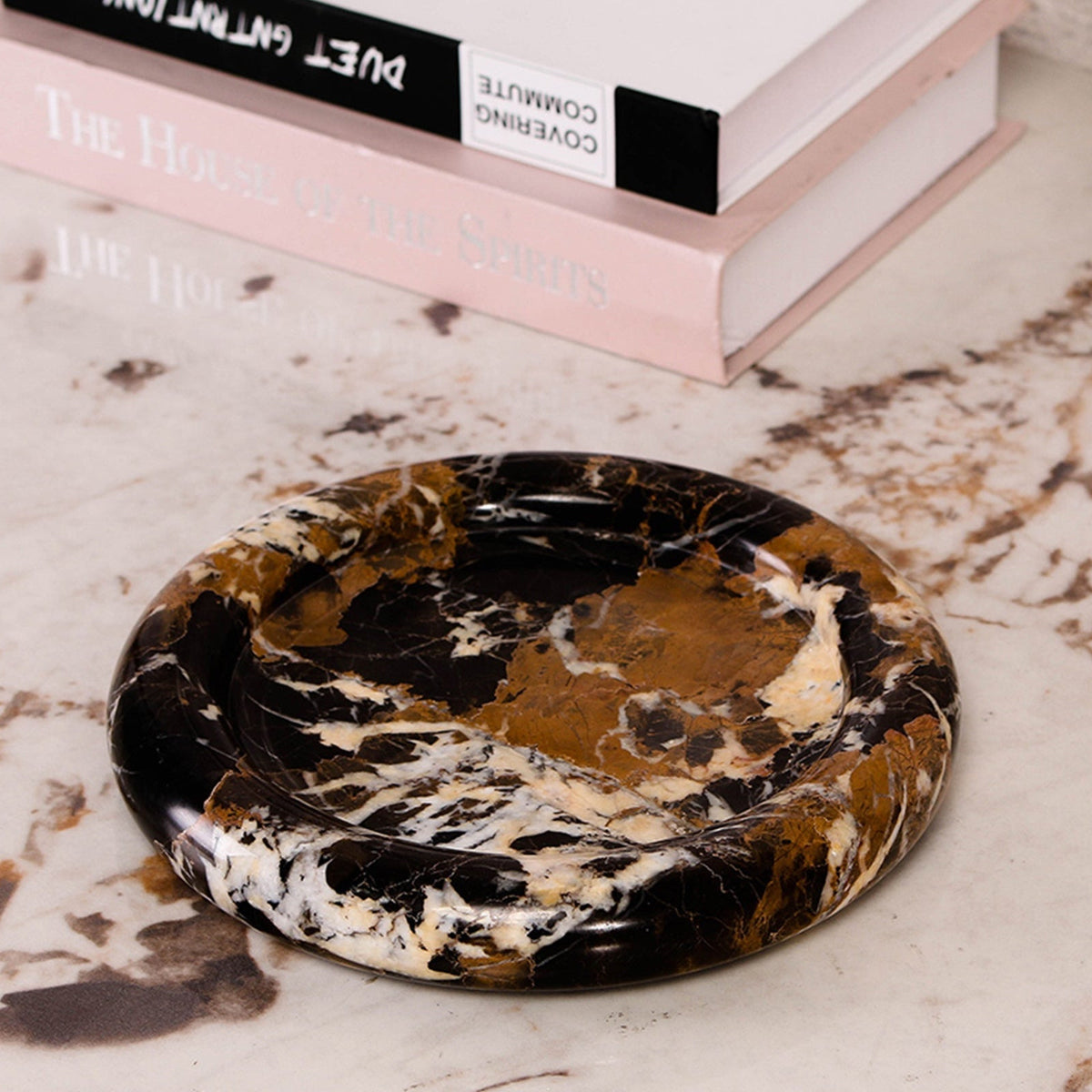 Ophira Tray - Black & Gold Marble