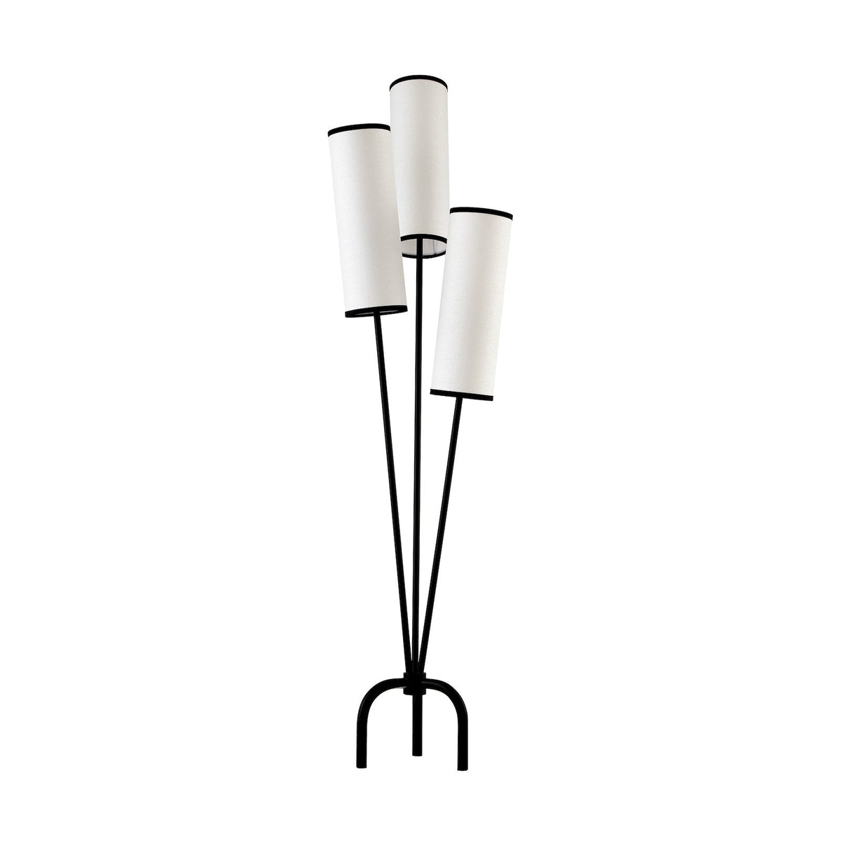 Trevi Floor Lamp - White Linen/Black Metal