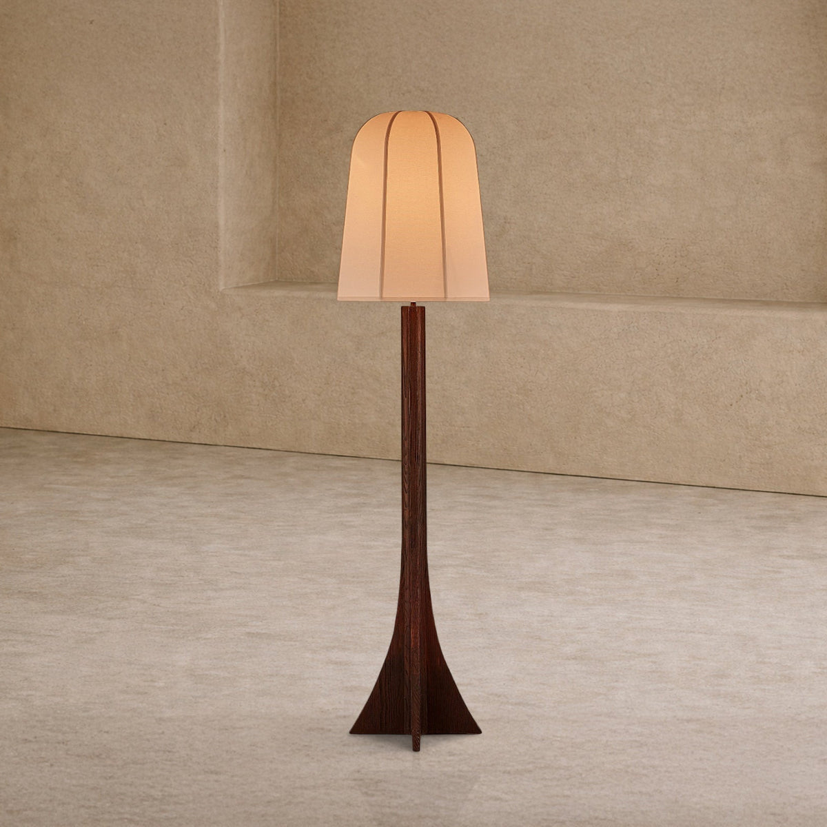 Axel Floor Lamp - Classic Brown Ash/White Linen