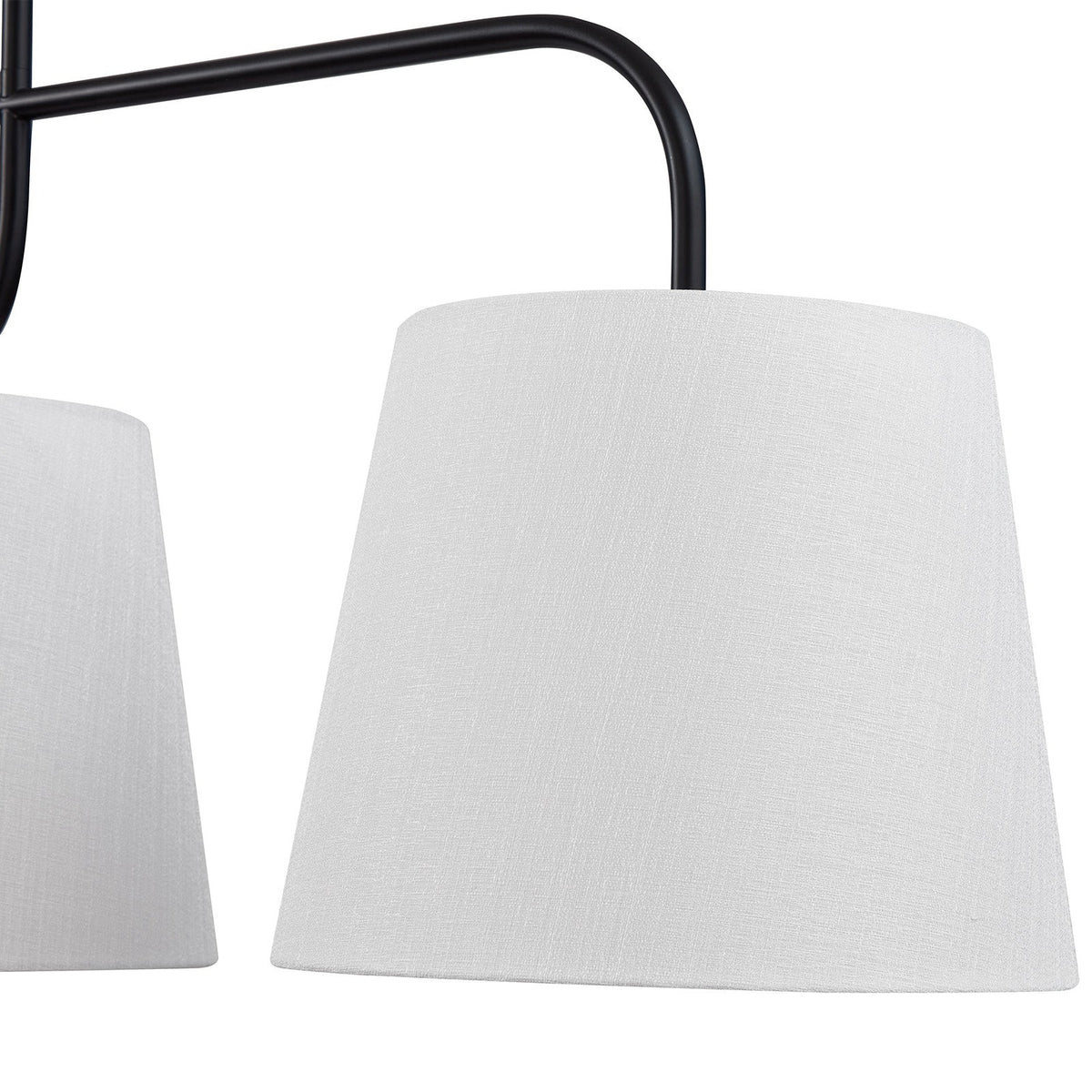 De Voir Pendant Lamp - Black Metal and White Linen