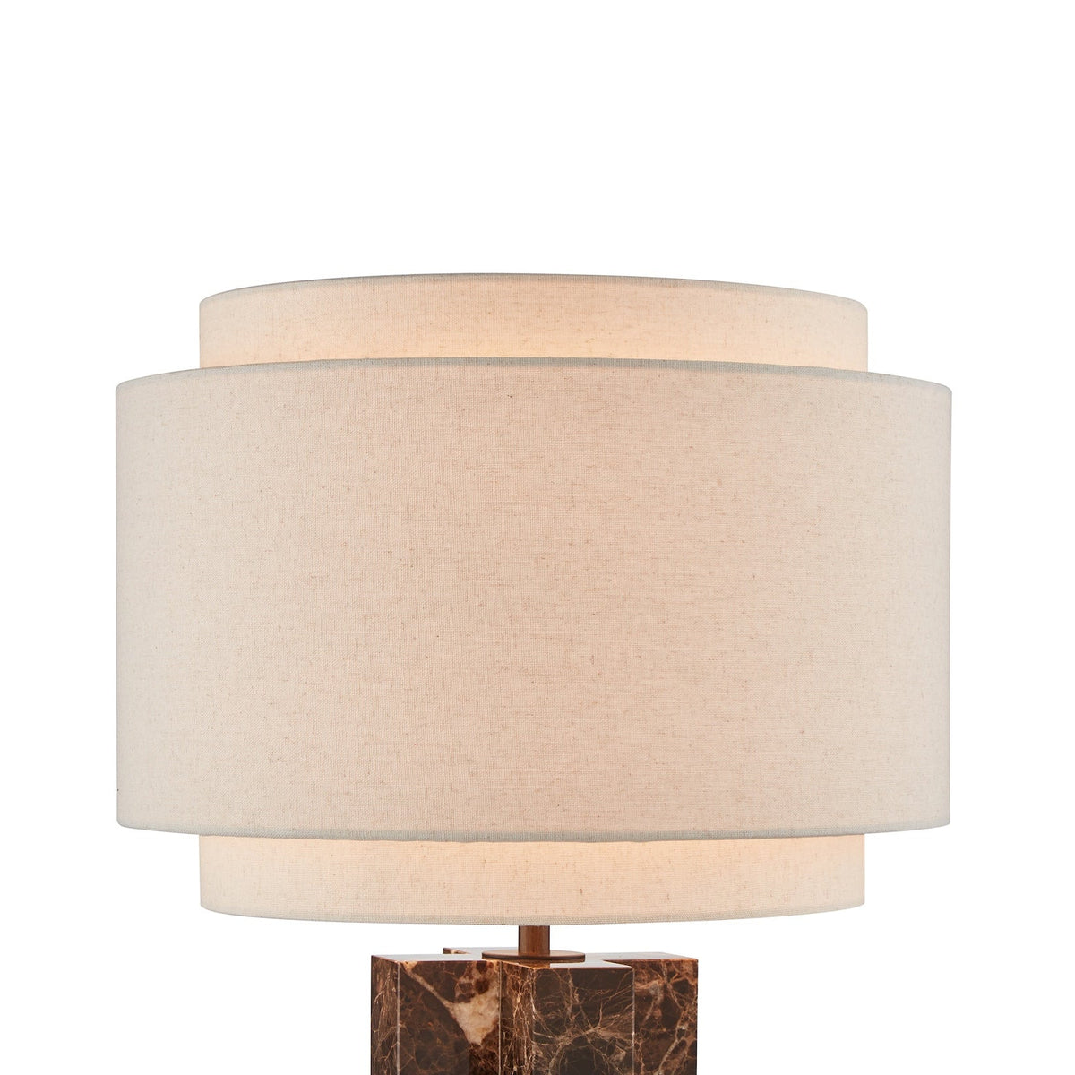 Asos Table Lamp - Brown Emperador Marble and Textured Linen