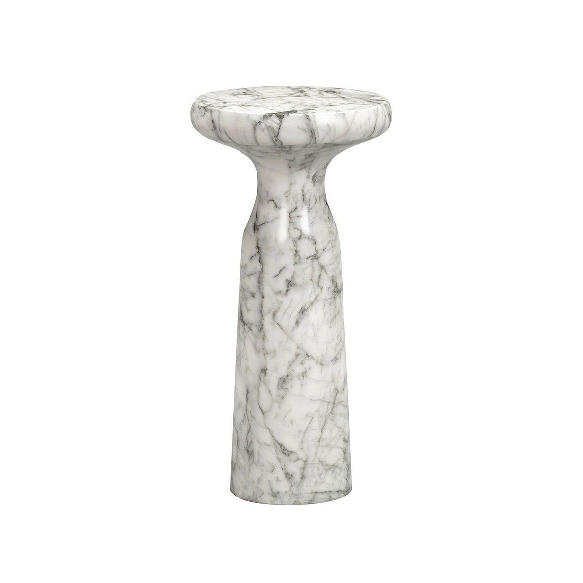 Akali Side Table Large - Carrara White Marble Effect