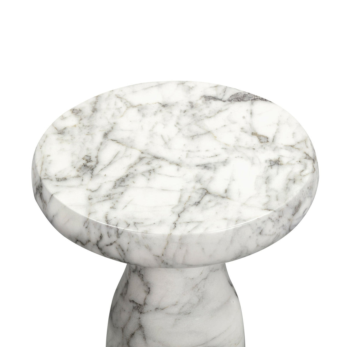 Akali Side Table Large - Carrara White Marble Effect