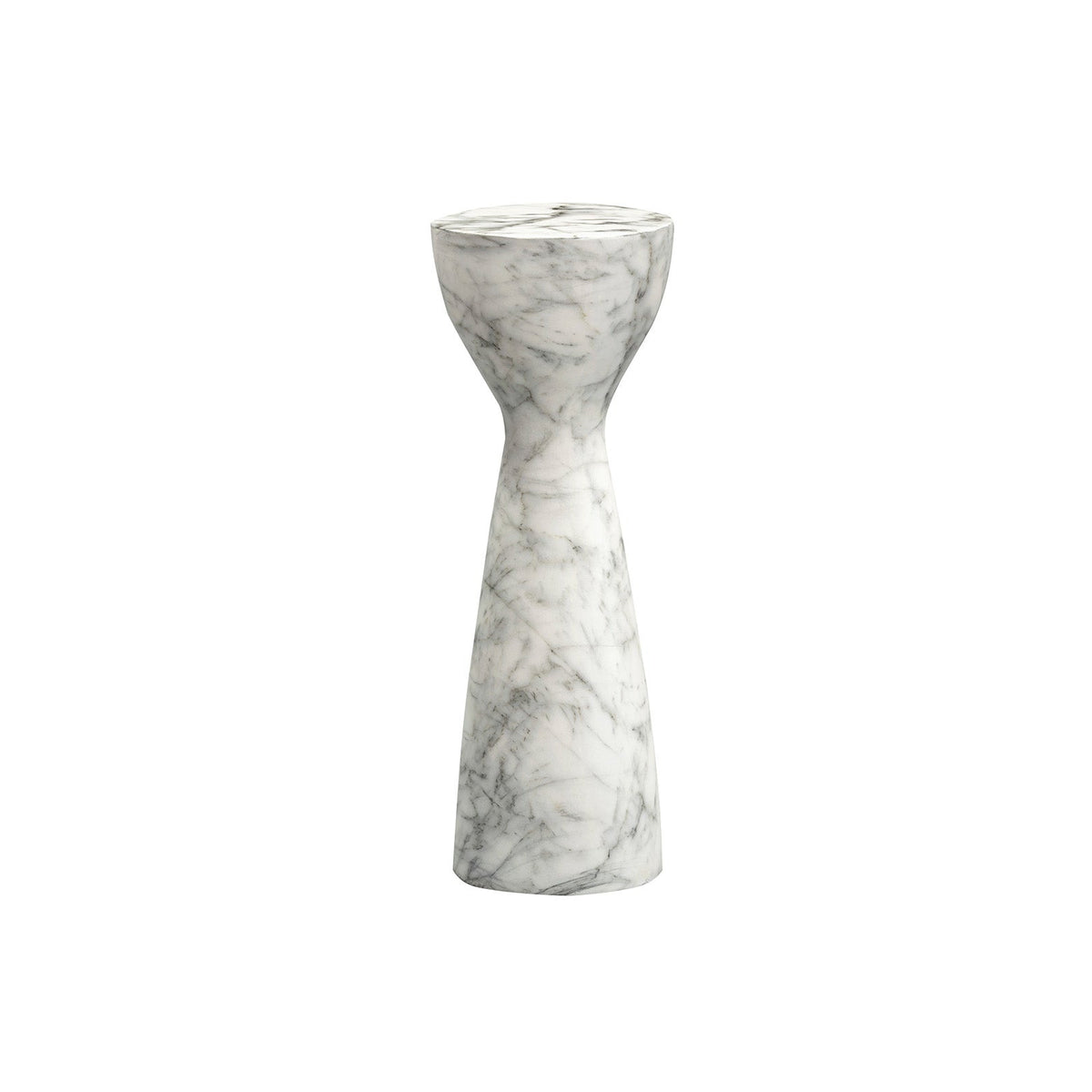 Akali Side Table Small - Carrara White Marble Effect