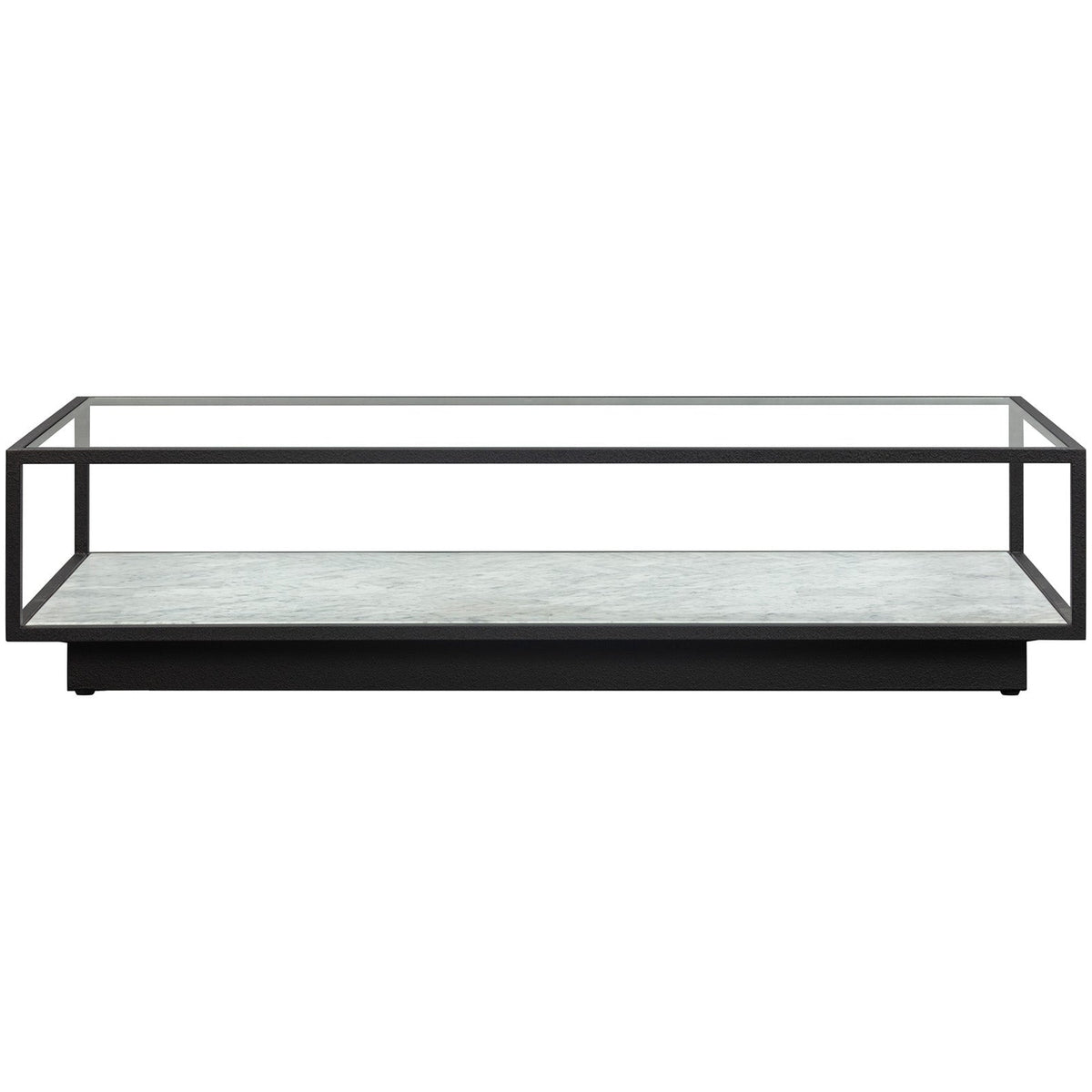 Belmon Coffee Table - Carrara Marble and Black Textured Metal