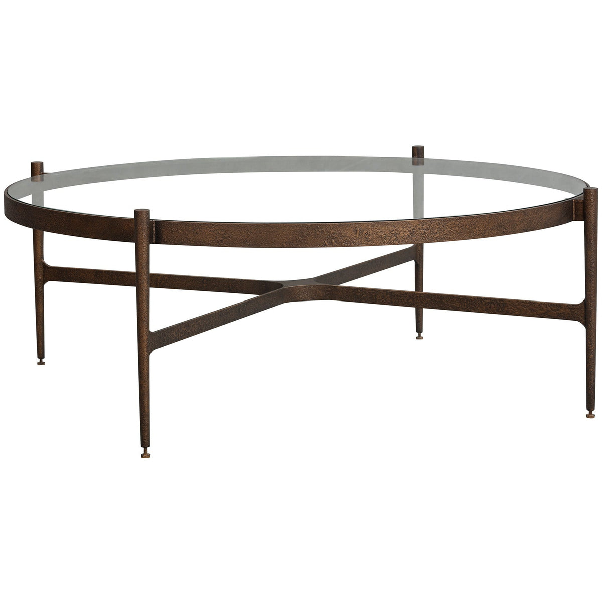 Soho Coffee Table - Antique Brass and Clear Glass