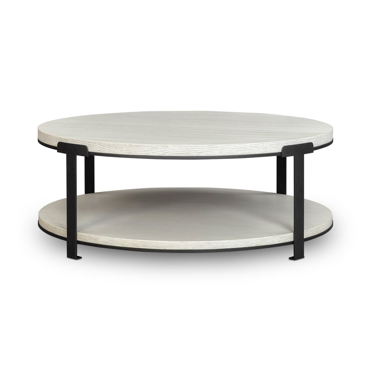Alcana Coffee Table - Cloud Stained Oak and Black Textured Metal