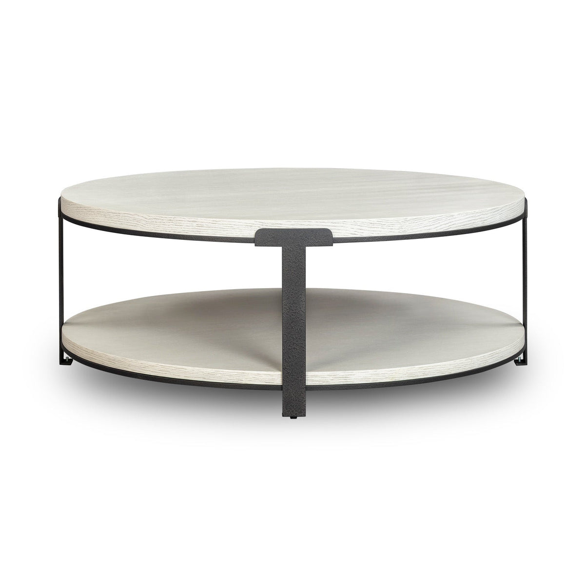 Alcana Coffee Table - Cloud Stained Oak and Black Textured Metal