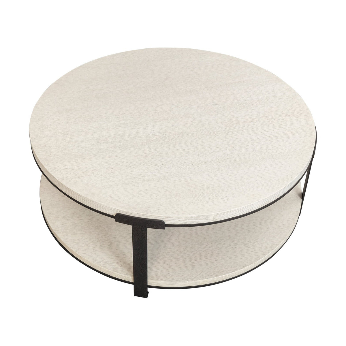 Alcana Coffee Table - Cloud Stained Oak and Black Textured Metal