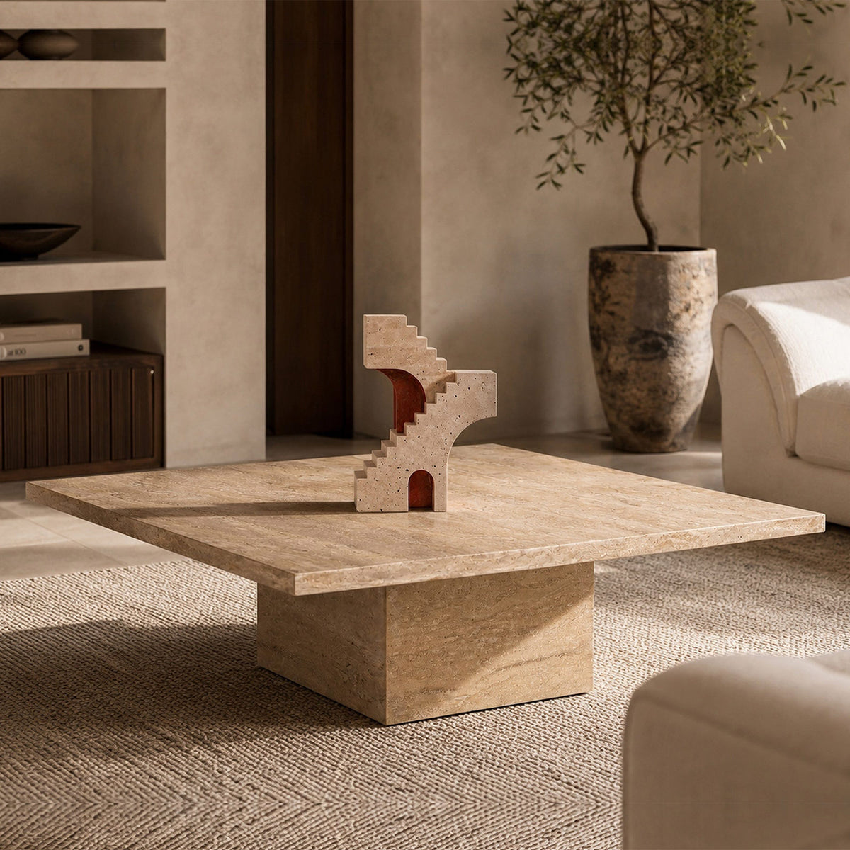 Onetti Coffee Table - Beige Travertine