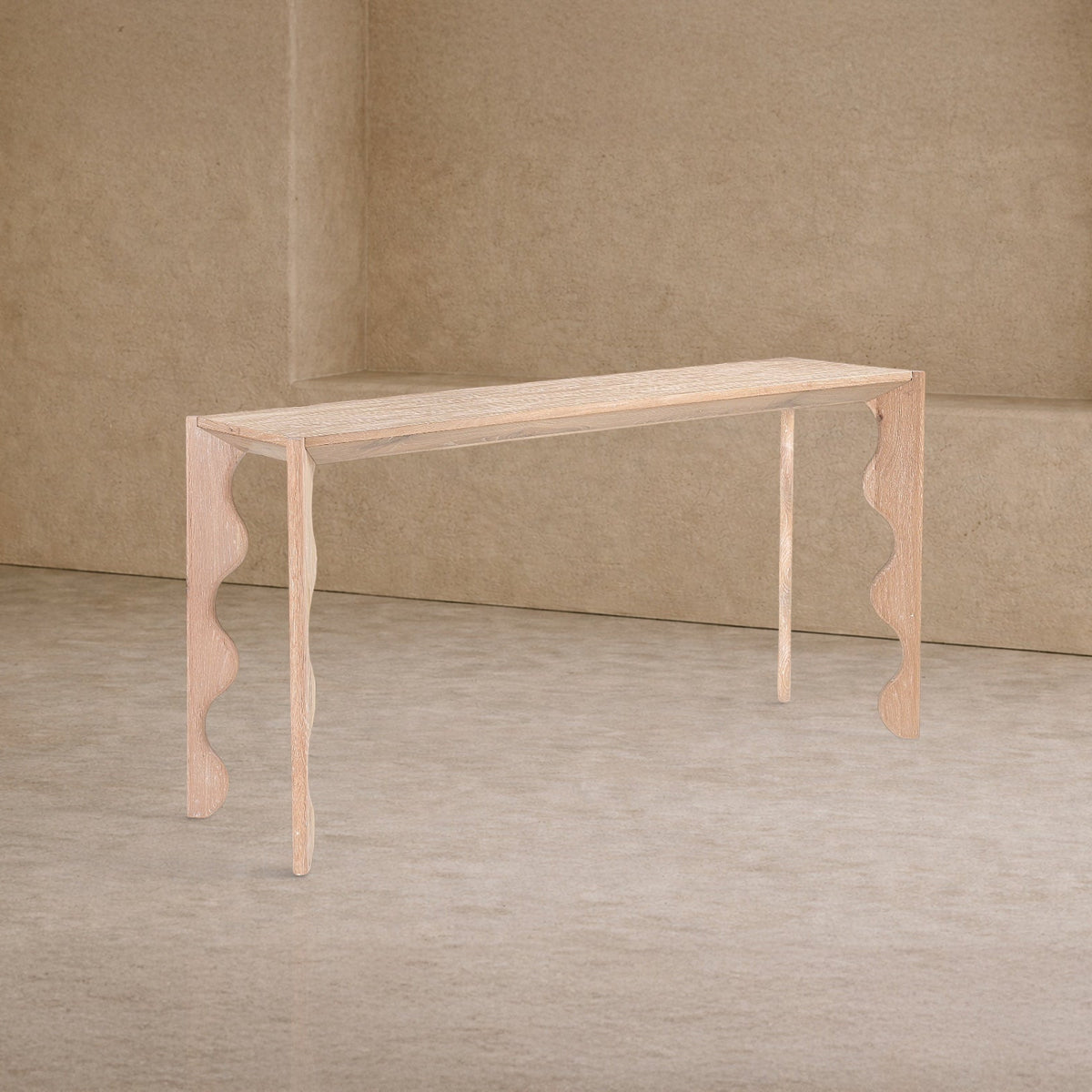 Oltok Console Table - Brushed Natural American White Oak