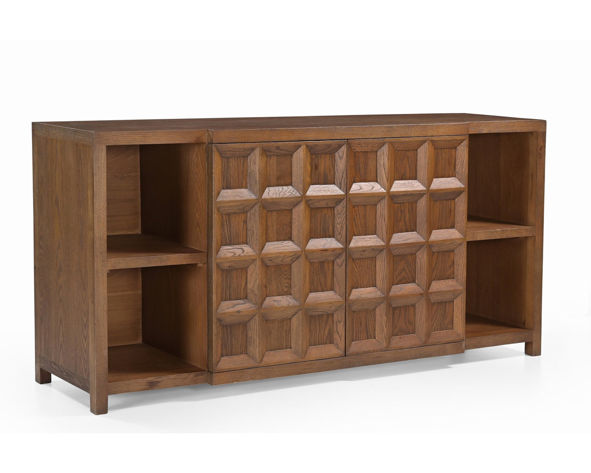 Llauna 4 Door Sideboard - Brushed Mid Brown Oak