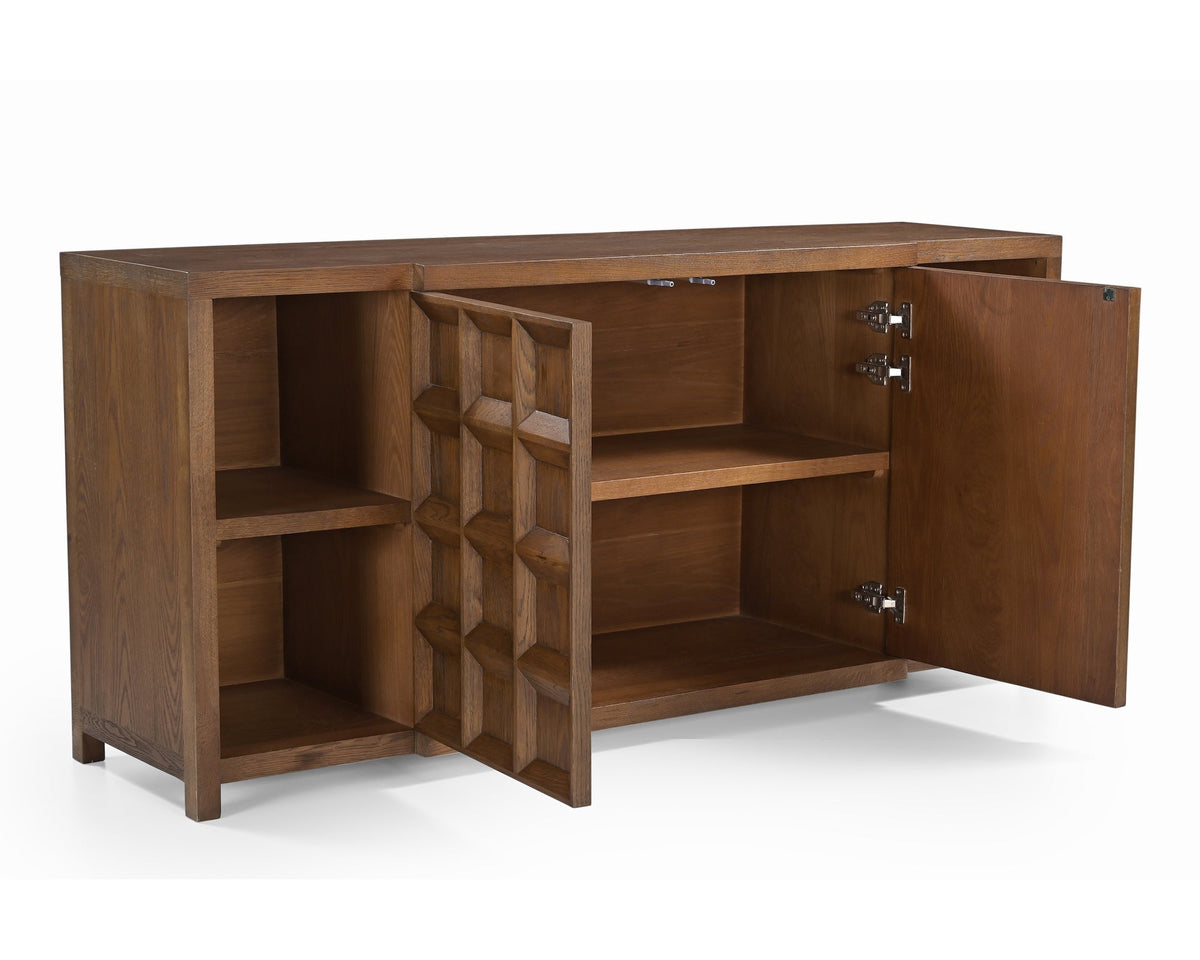 Llauna 4 Door Sideboard - Brushed Mid Brown Oak