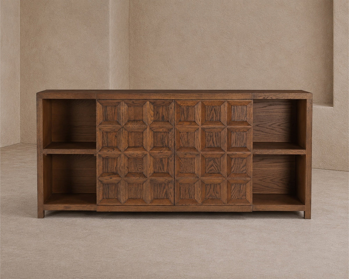 Llauna 4 Door Sideboard - Brushed Mid Brown Oak