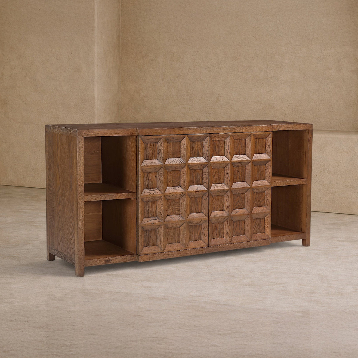 Llauna 2 Door Sideboard - Brushed Mid Brown Oak