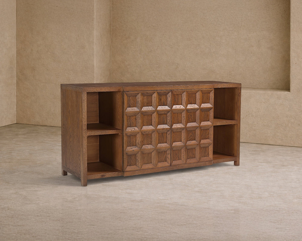 Llauna 4 Door Sideboard - Brushed Mid Brown Oak