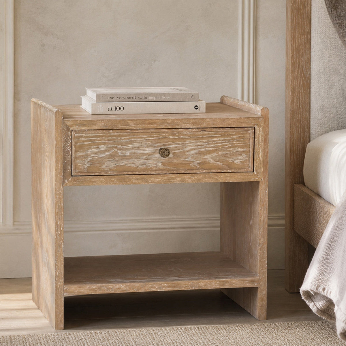 Trive Bedside Table - Brushed Natural American White Oak