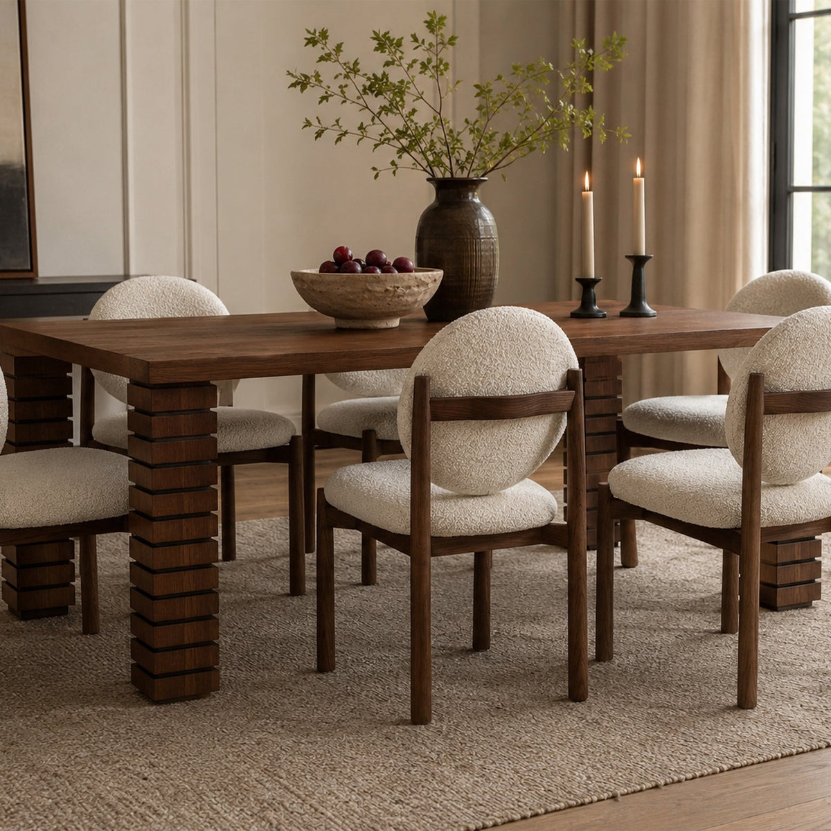 Latina Dining Chair (set of 2) - Capella Ivory & Mid Brown