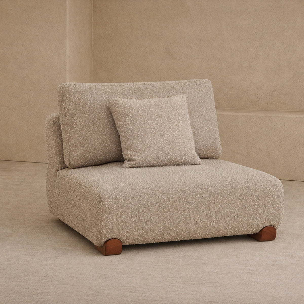 Cotto Modular Sofa Middle Two Seater - Amalfy Taupe & Mid Brown