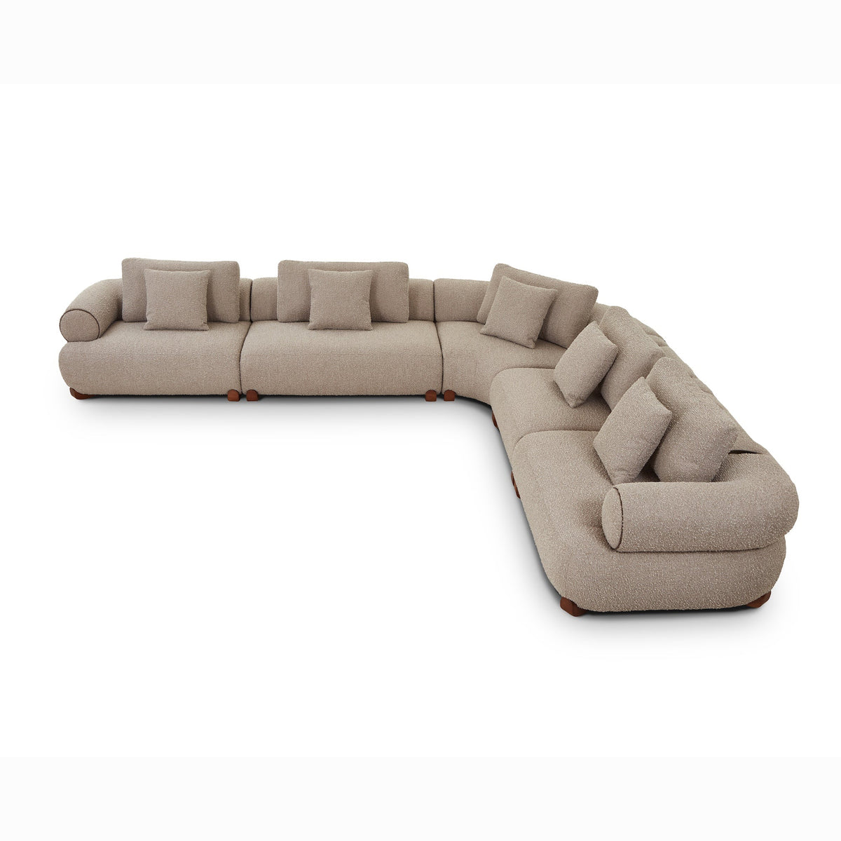 Cotto Modular Sofa Right - Amalfy Taupe & Mid Brown