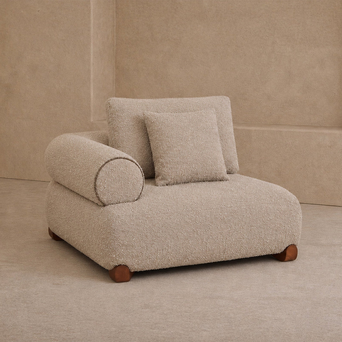 Cotto Modular Sofa Right - Amalfy Taupe & Mid Brown