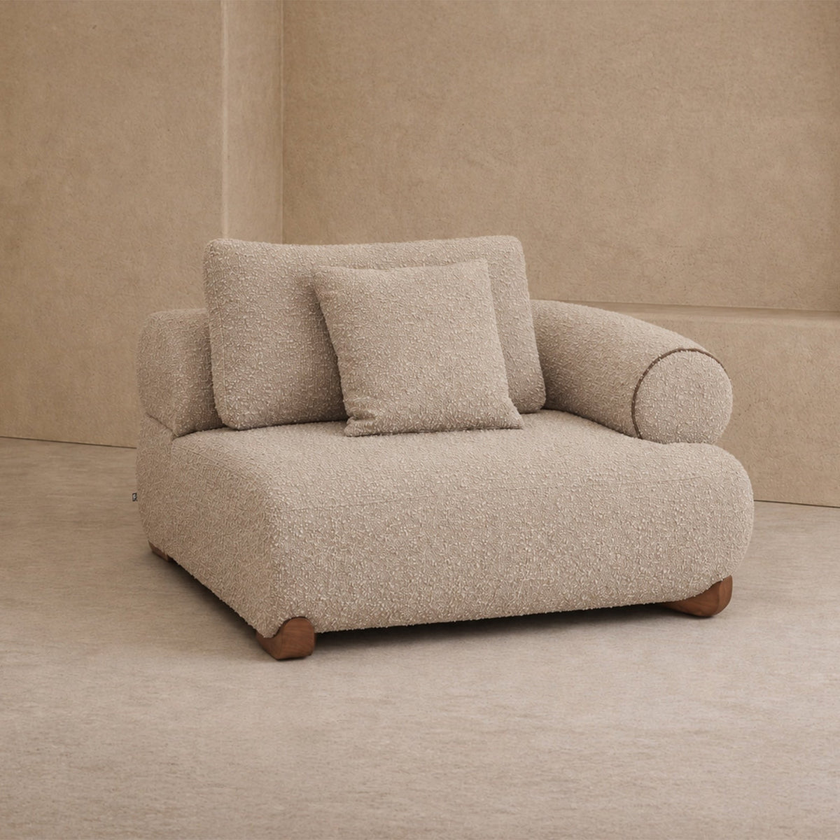 Cotto Modular Sofa Left - Amalfy Taupe & Mid Brown