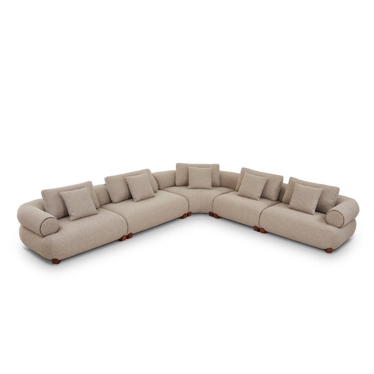 Cotto Modular Sofa Corner - Amalfy Taupe & Mid Brown